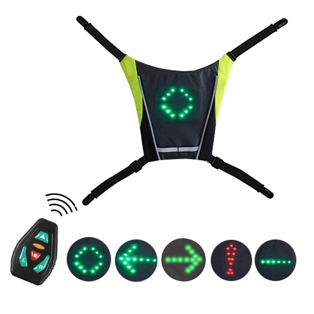 Bicycle LED Turn Signal, Smart Arrow Warning Backpack Clip, Riding And Night Running… — image 5