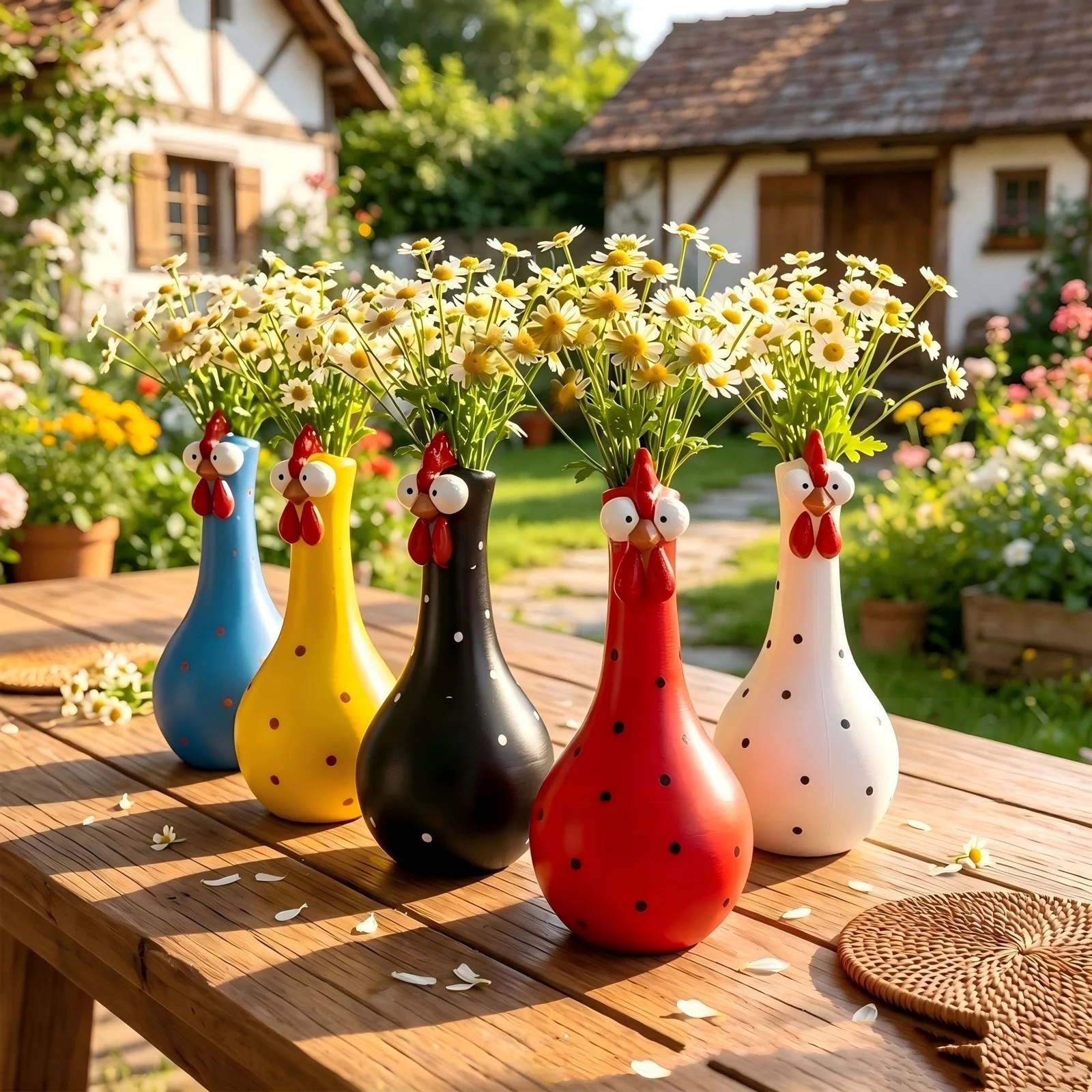 Big-eyed Chicken Vase Resin Craft Decoration — image 1