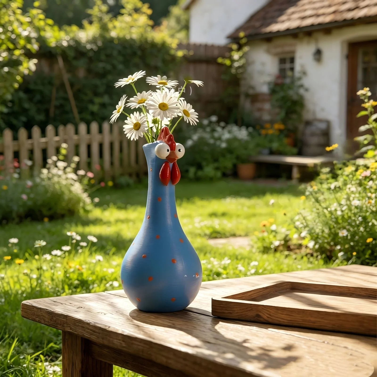 Big-eyed Chicken Vase Resin Craft Decoration — image 2