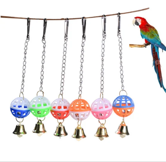 Bird Toy With Bells Two-tone Bell Pendant Parrot Sound Making — image 5