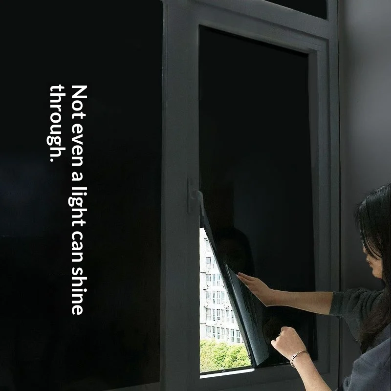 Black Blackout Heat-insulating Anti-peeking Pure Glass Film — image 2