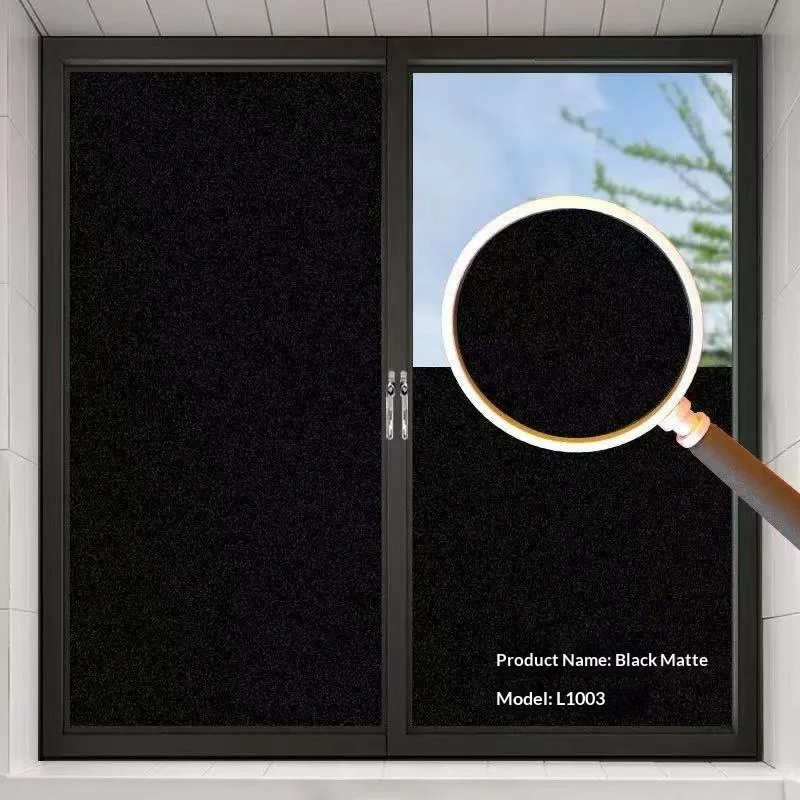 Black Blackout Heat-insulating Anti-peeking Pure Glass Film — image 6