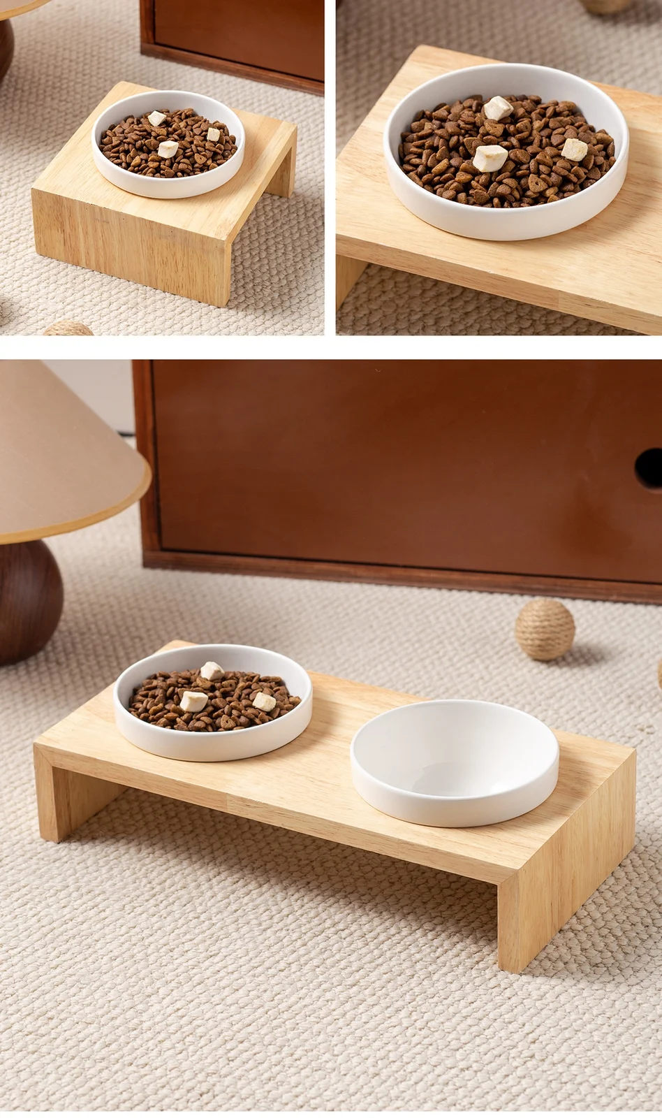 Black Ceramic Anti-spill Pet Bowl, Cat & Dog Food Water Dish. — image 3
