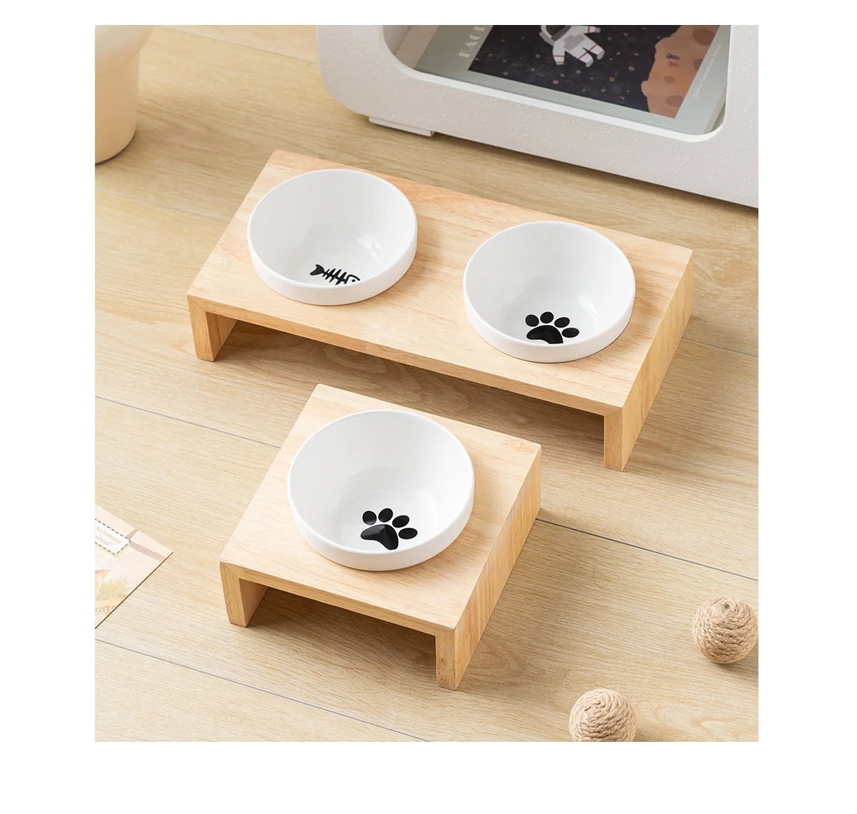 Black Ceramic Anti-spill Pet Bowl, Cat & Dog Food Water Dish. — image 25