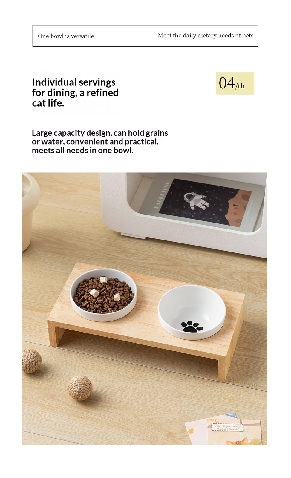 Black Ceramic Anti-spill Pet Bowl, Cat & Dog Food Water Dish. — image 4