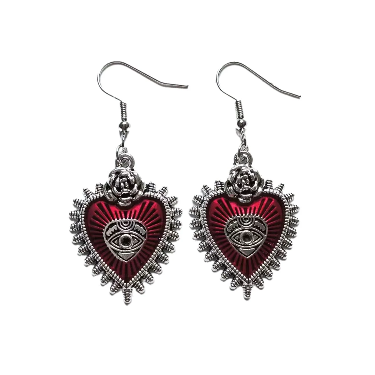 Blood-red Eye Dripping-oil Bat Earrings — image 2