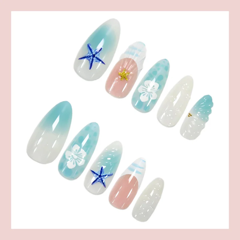 Blue Starfish Wearable Nails 3D Stickers For Manicures — image 1