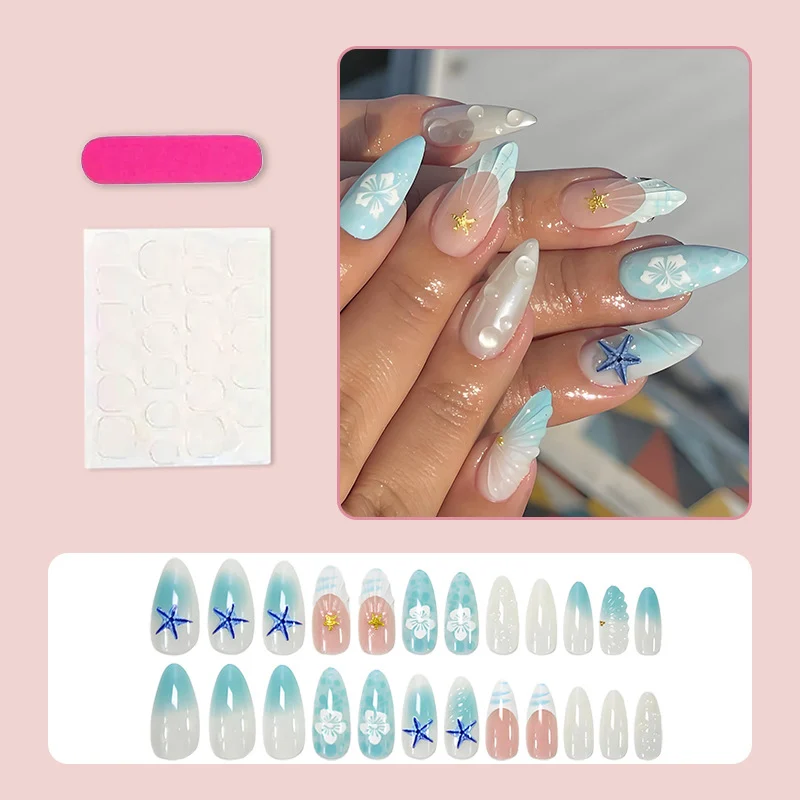 Blue Starfish Wearable Nails 3D Stickers For Manicures — image 3