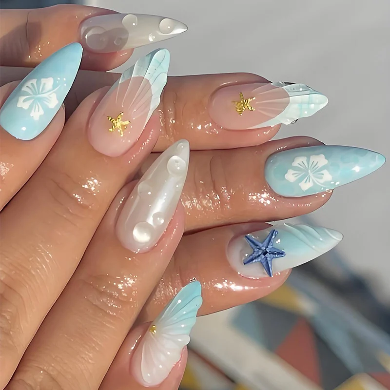 Blue Starfish Wearable Nails 3D Stickers For Manicures — image 5