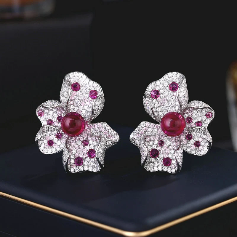Blue Turquoise Flower Earrings For Women — image 7