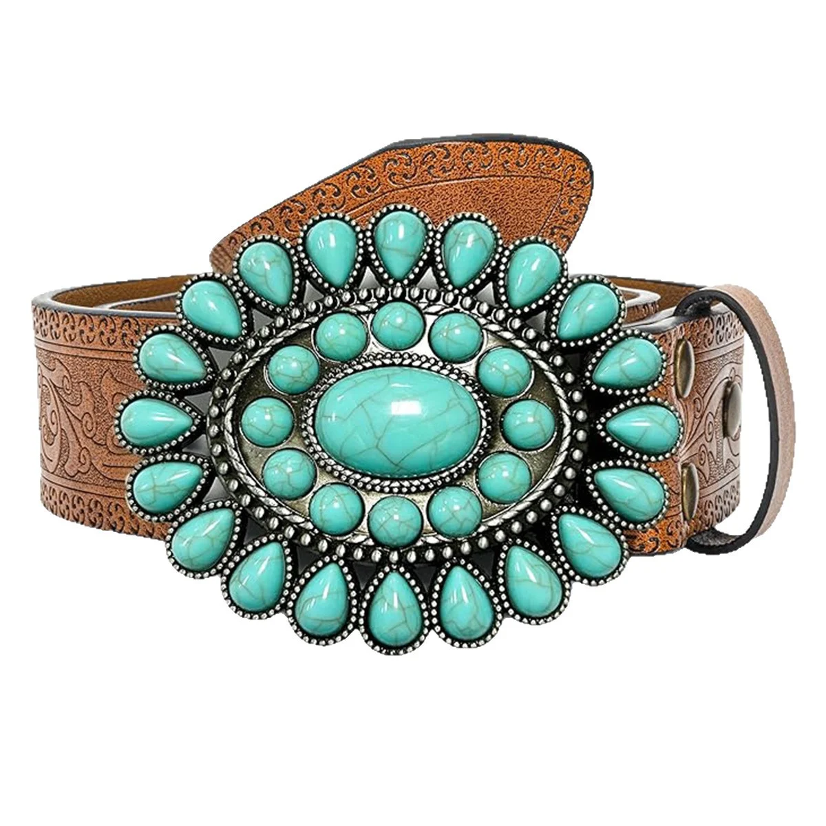 Bohemian Retro Western Cowboy Belt For Women And Men Style Carved Factory Ready Stock — image 5