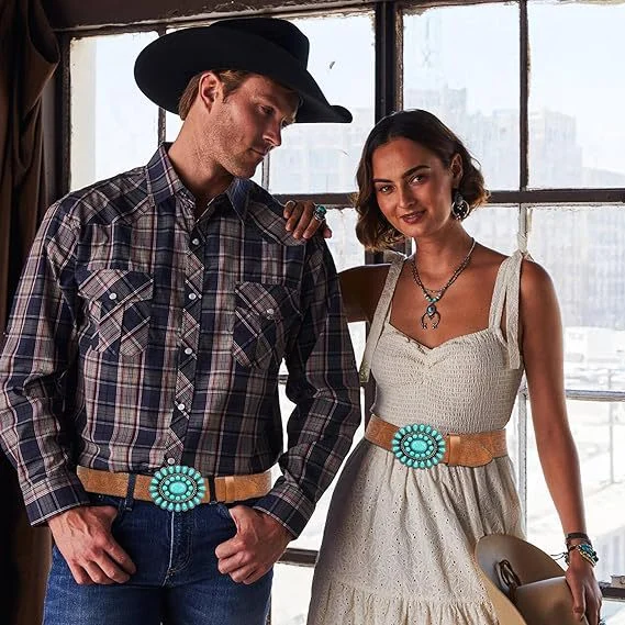 Bohemian Retro Western Cowboy Belt For Women And Men Style Carved Factory Ready Stock — image 2