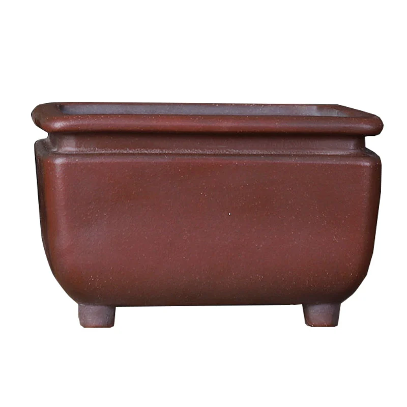 Bonsai Pot Bundle Mouth Square Indoor Study Room Antique Style Purple Clay Flowerpot — image 8