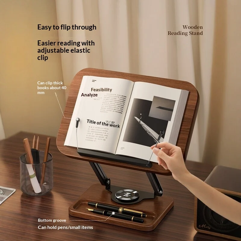 Book Clip And Bookend Reading Stand, Height-adjustable Extendable Model — image 4