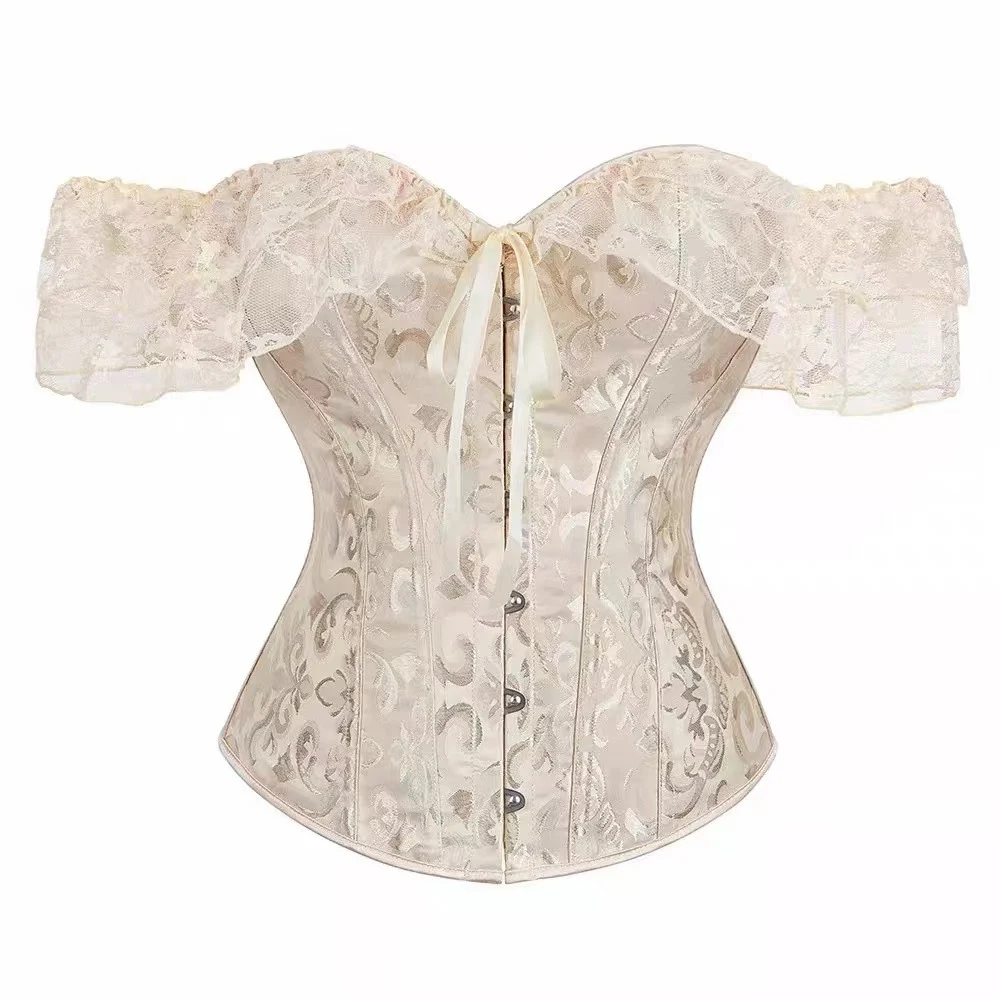 Border Palace Corset Lace Sexy Fishbone Bra Dress Slimming One-shoulder Women's Waist… — image 10