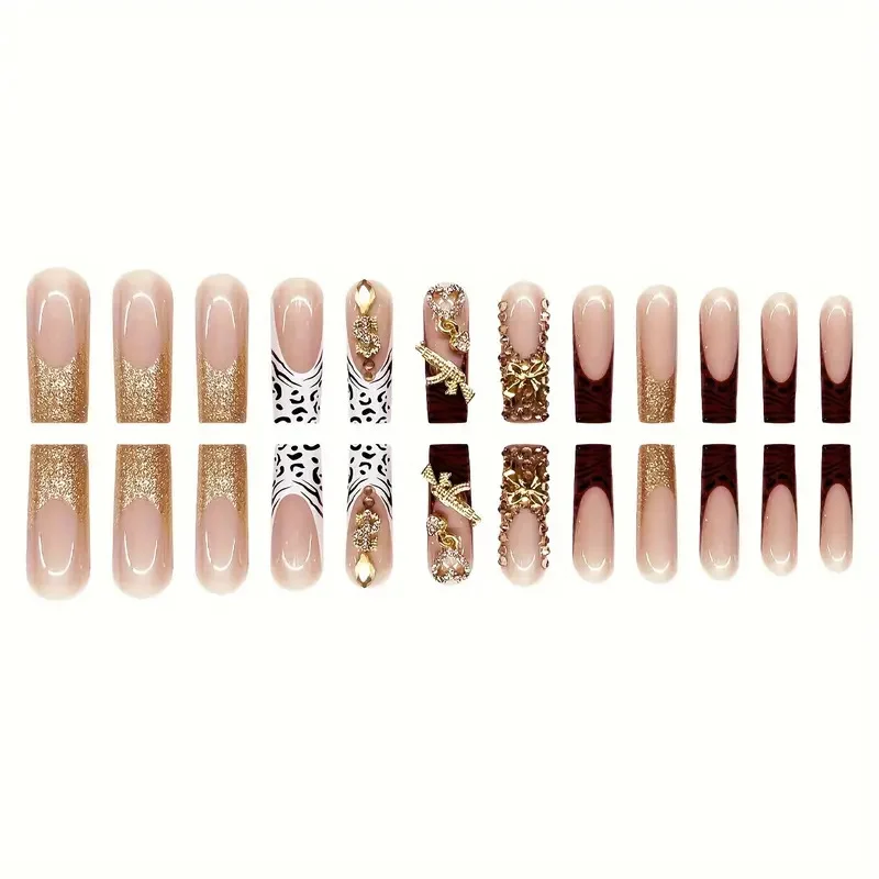Bow-knot Flower Wearable Nail Tips Fake Nails — image 3
