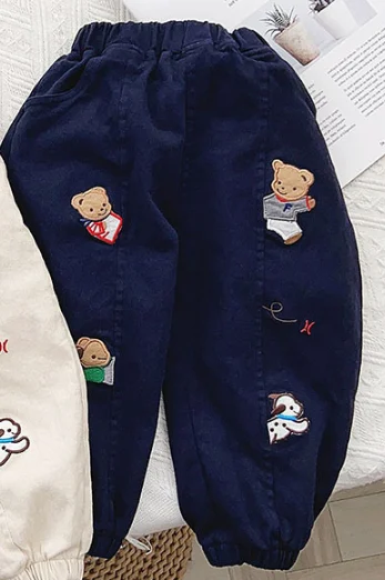 Boys Pants With Fun Embroidery And Cuffed Hems — image 5