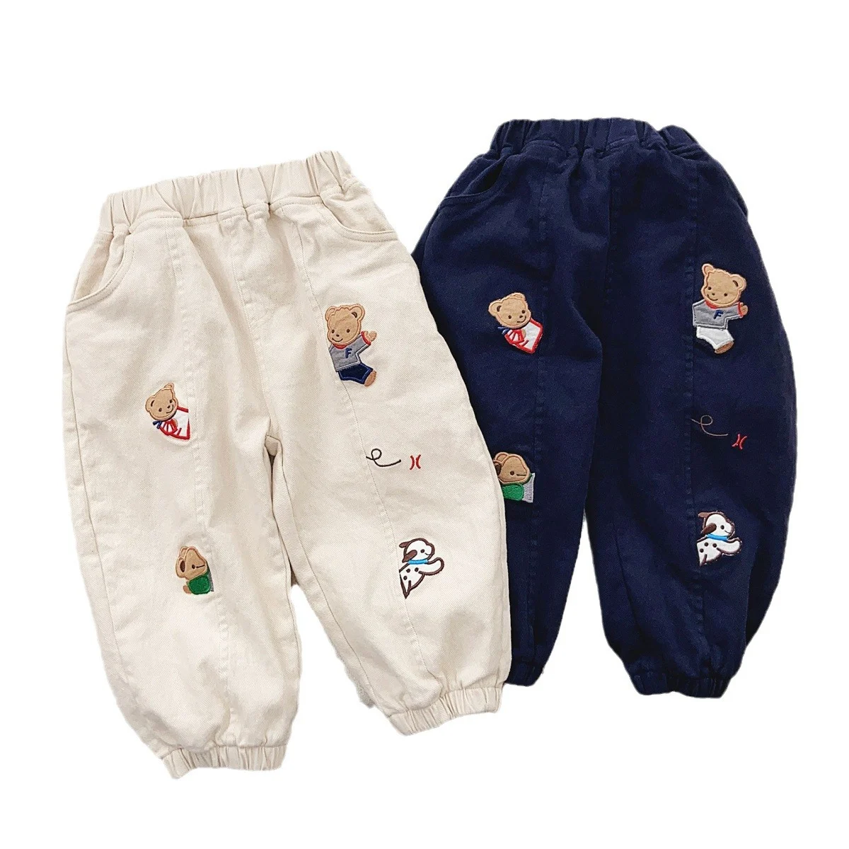 Boys Pants With Fun Embroidery And Cuffed Hems — image 6