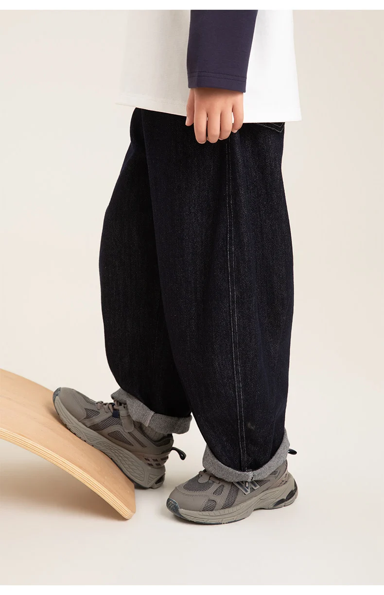 Boys Relaxed-fit Utility Denim Wide-leg Pants, With A Multi-pocket Design — image 4