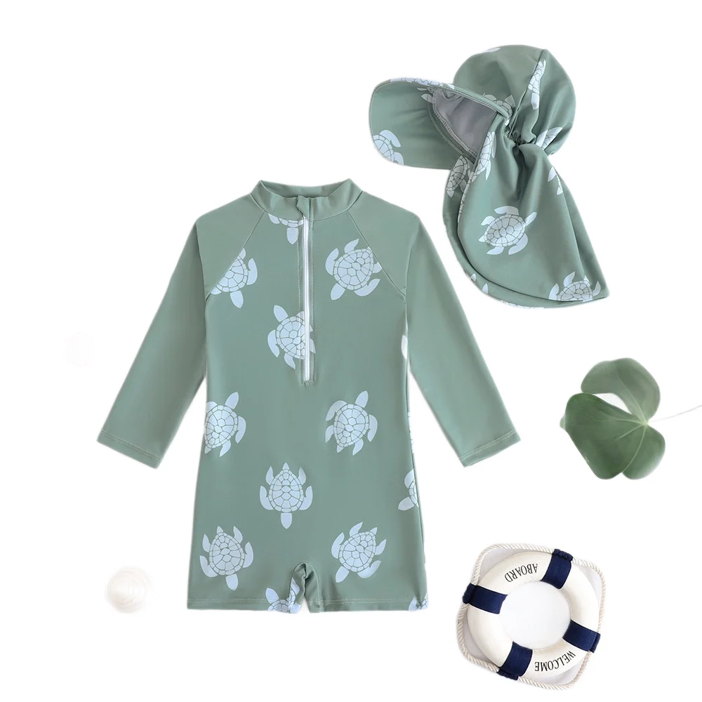 Boys Sun-protective Quick-drying Long-sleeve One-piece Swimsuit — image 6