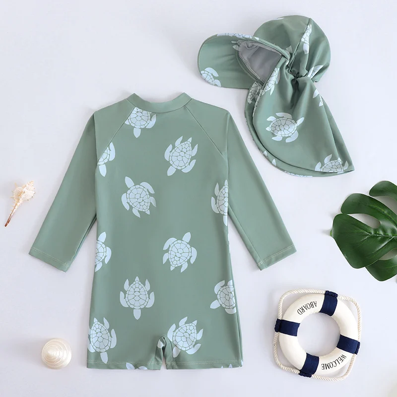 Boys Sun-protective Quick-drying Long-sleeve One-piece Swimsuit — image 3