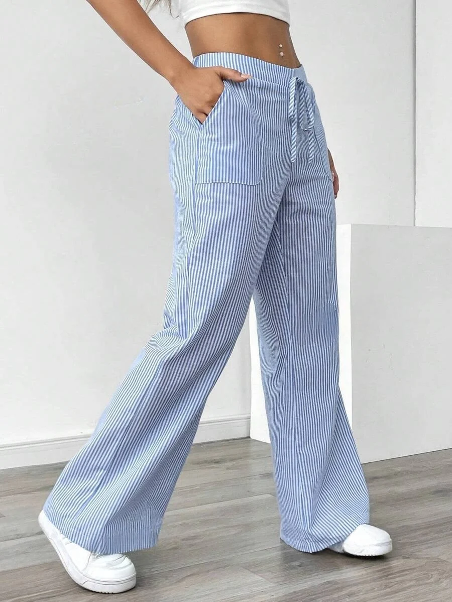 Brand New Striped Long Pants Casual Street Fashion Loose Wide-leg — image 5