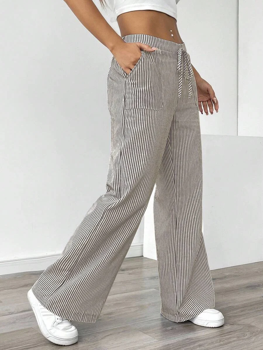 Brand New Striped Long Pants Casual Street Fashion Loose Wide-leg — image 3