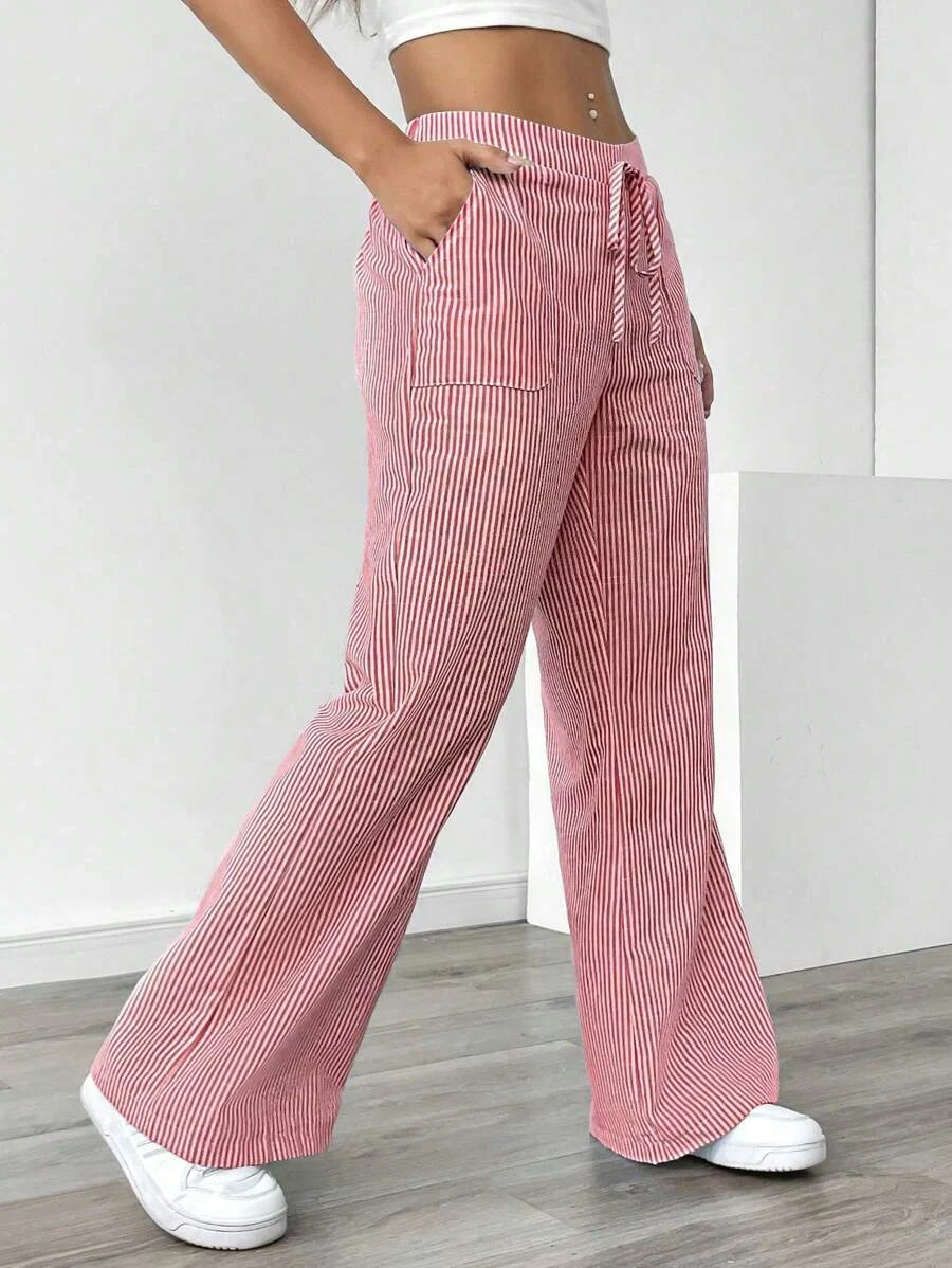 Brand New Striped Long Pants Casual Street Fashion Loose Wide-leg — image 4