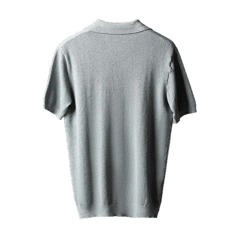 Breathable Lightweight T-shirt Solid-color Casual Knitwear For Men — image 3