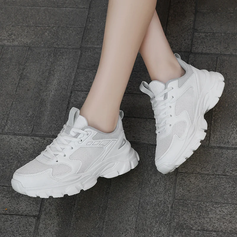 Breathable Soft-soled Casual White Sneakers For Women — image 5