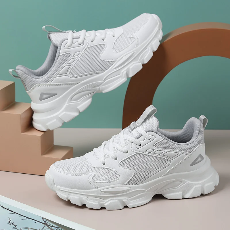 Breathable Soft-soled Casual White Sneakers For Women — image 6