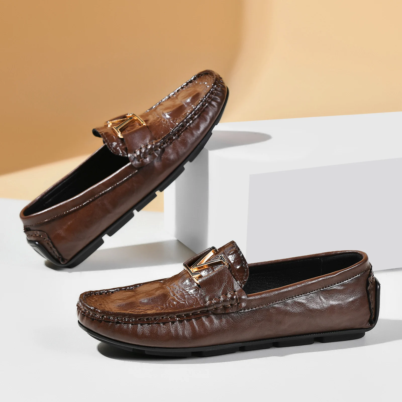 British-style Casual Mens Genuine Leather Shoes — image 3