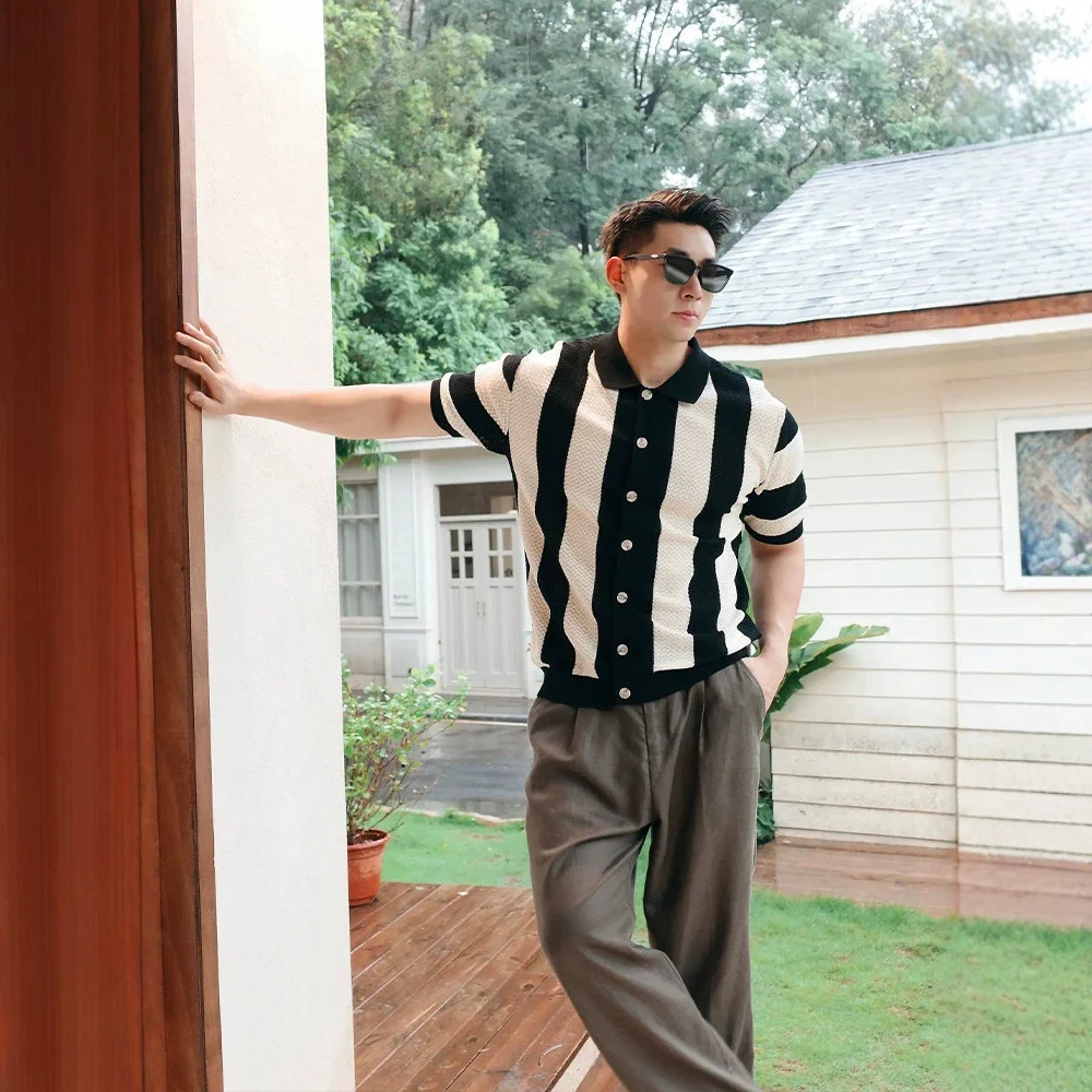 British-style Dashing And Sophisticated Knitted Short-sleeved Top — image 8