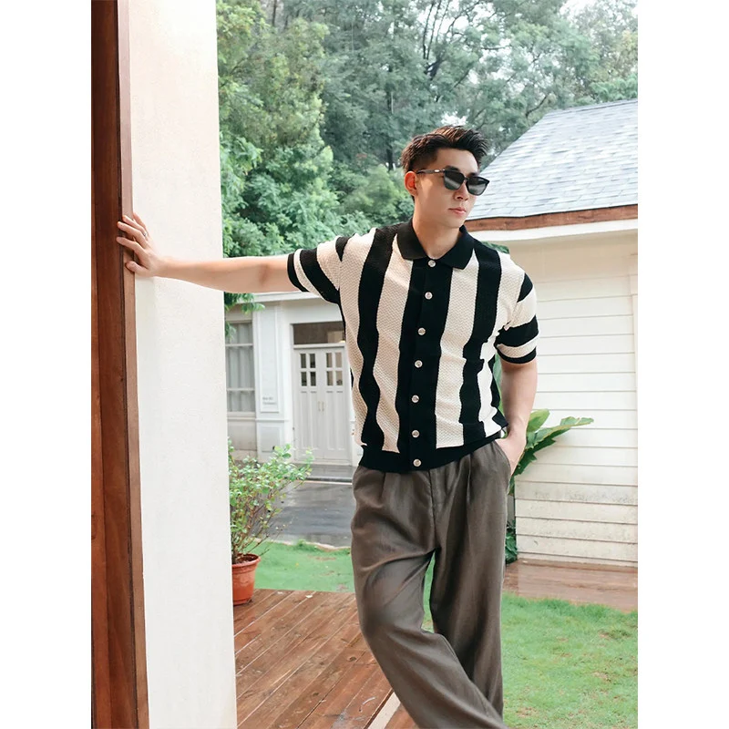 British-style Dashing And Sophisticated Knitted Short-sleeved Top — image 6