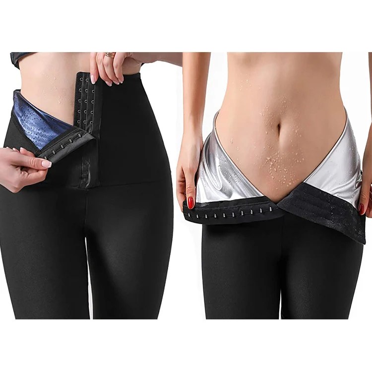 Buckle Sweat Sauna Shorts Trainer Lower Body Shaping High Waist Tight Pants — image 4