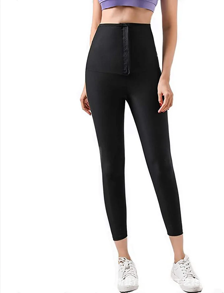 Buckle Sweat Sauna Shorts Trainer Lower Body Shaping High Waist Tight Pants — image 8