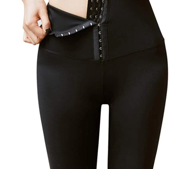 Buckle Sweat Sauna Shorts Trainer Lower Body Shaping High Waist Tight Pants — image 2
