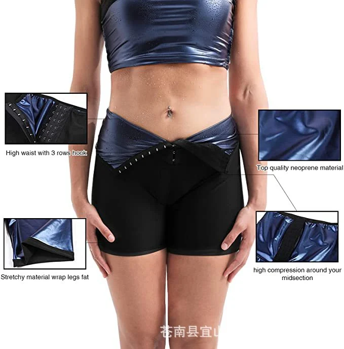 Buckle Sweat Sauna Shorts Trainer Lower Body Shaping High Waist Tight Pants — image 9