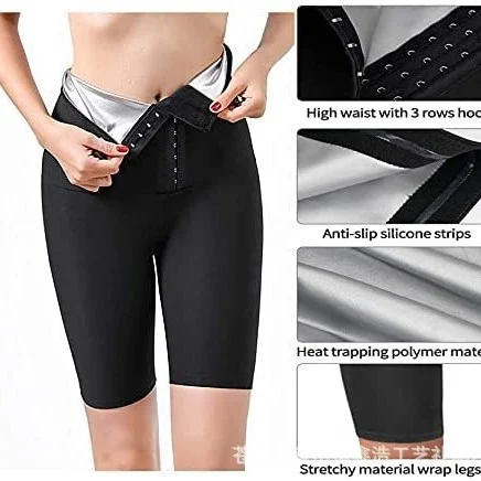 Buckle Sweat Sauna Shorts Trainer Lower Body Shaping High Waist Tight Pants — image 5
