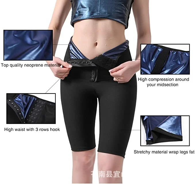 Buckle Sweat Sauna Shorts Trainer Lower Body Shaping High Waist Tight Pants — image 6