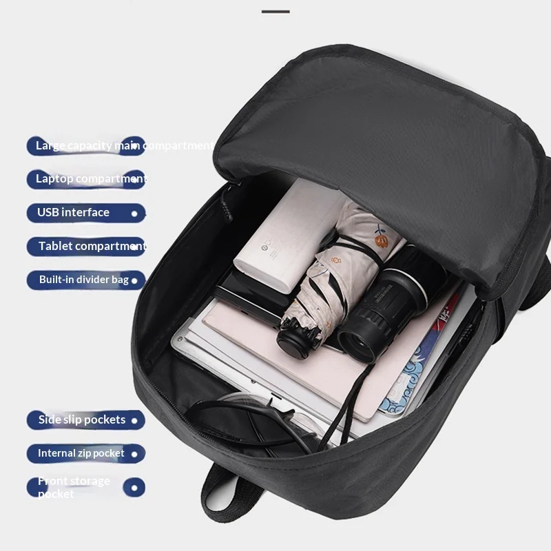 Business Double Shoulder Bag Fashion Casual Large Capacity Travel Backpack Laptop… — image 7