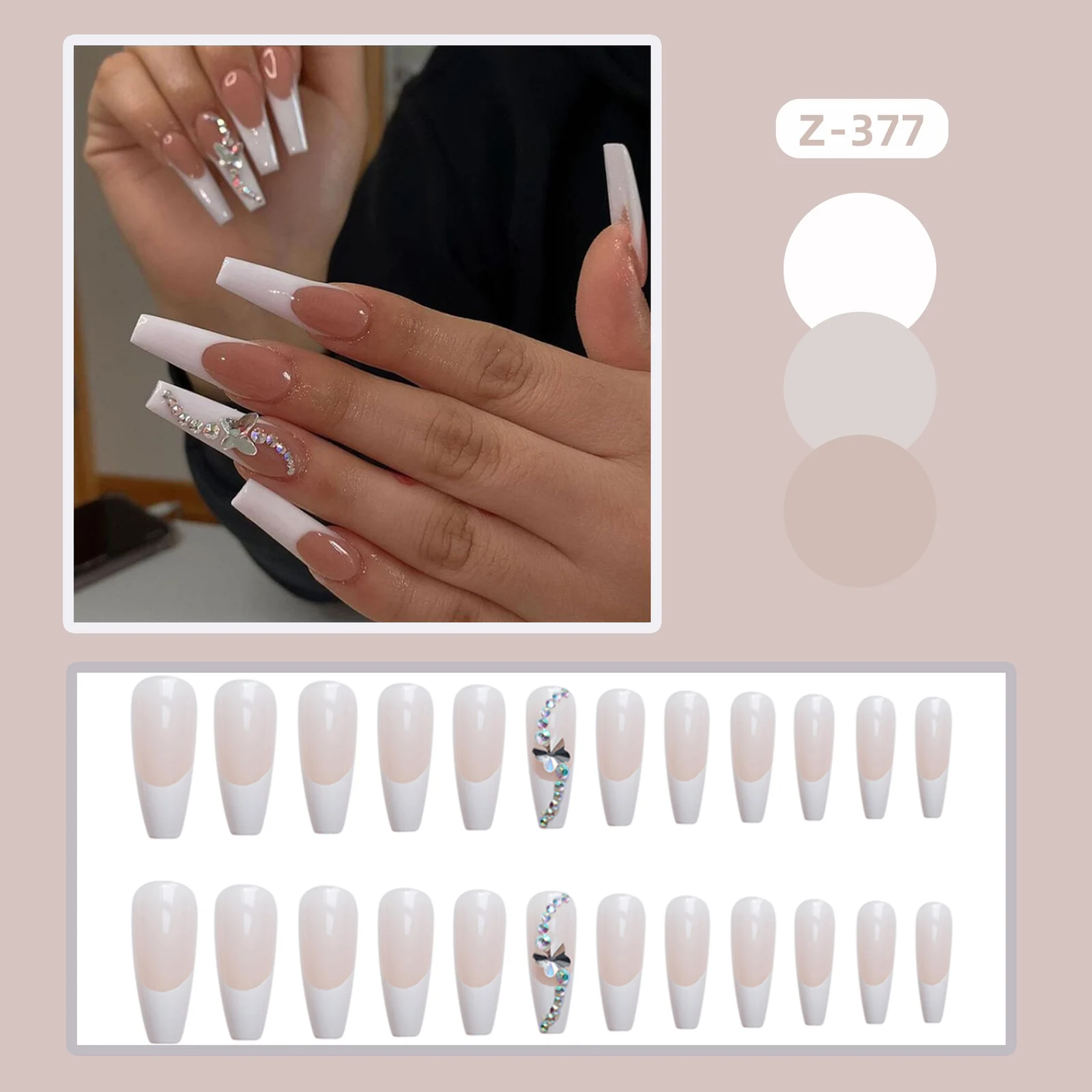 Butterfly Fake Nails Wearable Nail Stickers — image 2