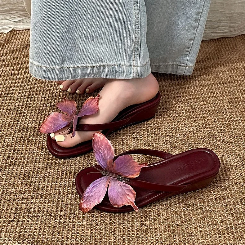 Butterfly-style Wedge Flip Flops For Women — image 4