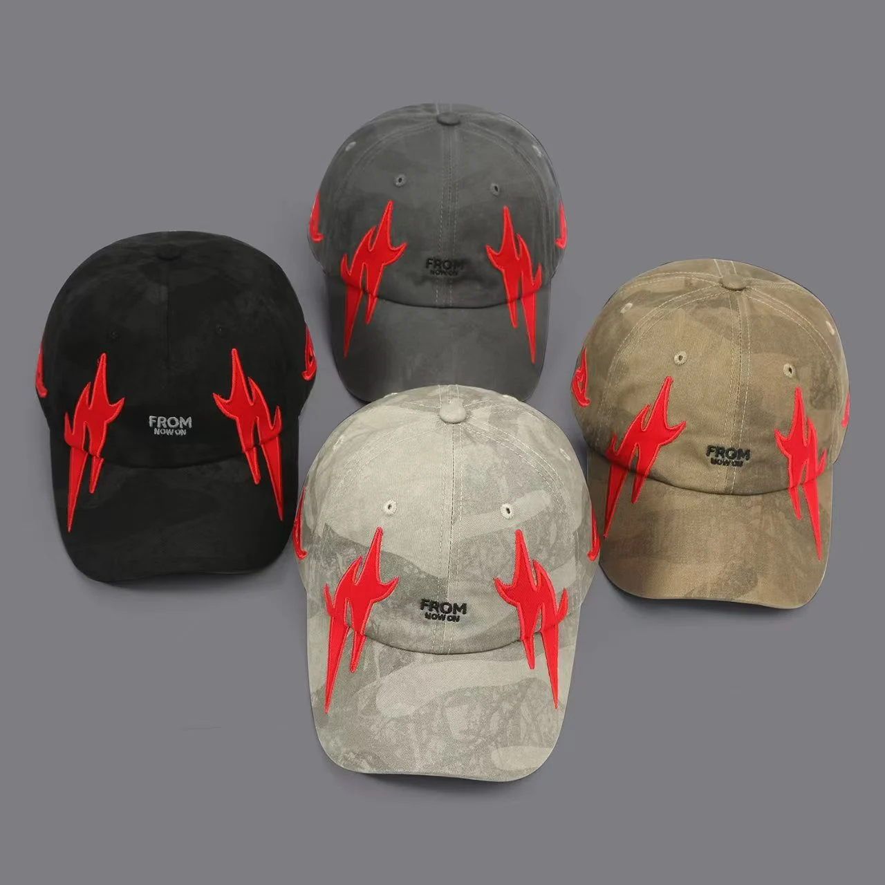 Camouflage Distressed Flame Letter Embroidery Beanie Cap For Street Cool Style,… — image 4