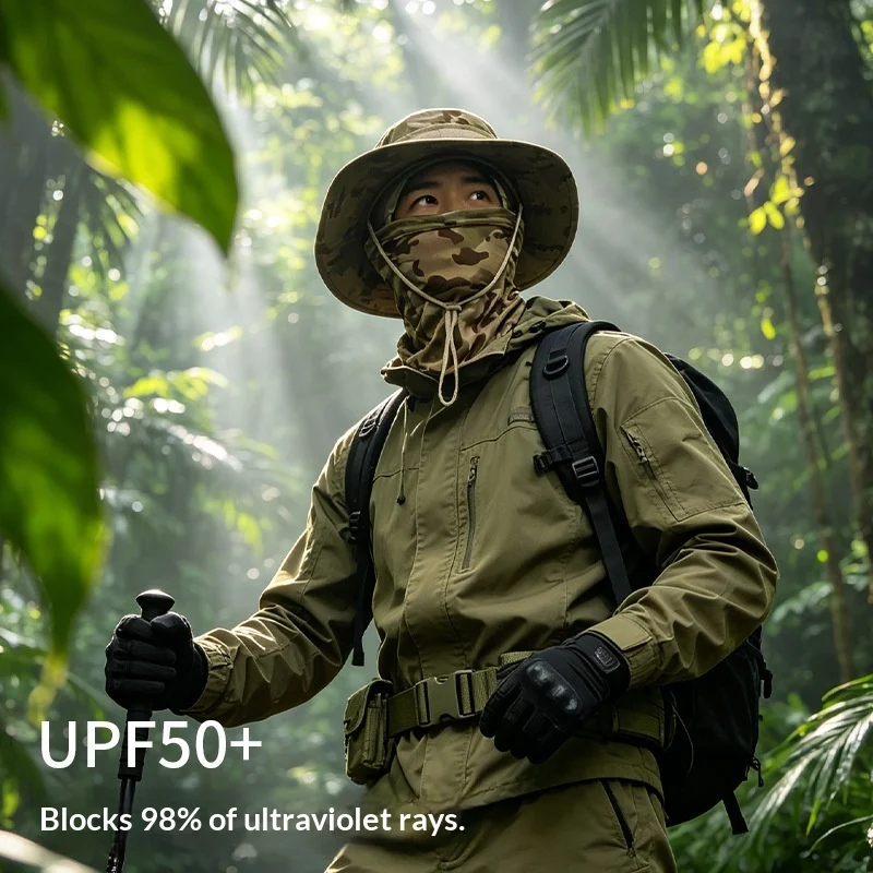 Camouflage Quick-drying Sun-protection Outdoor Wide-brimmed Sun Hat — image 6
