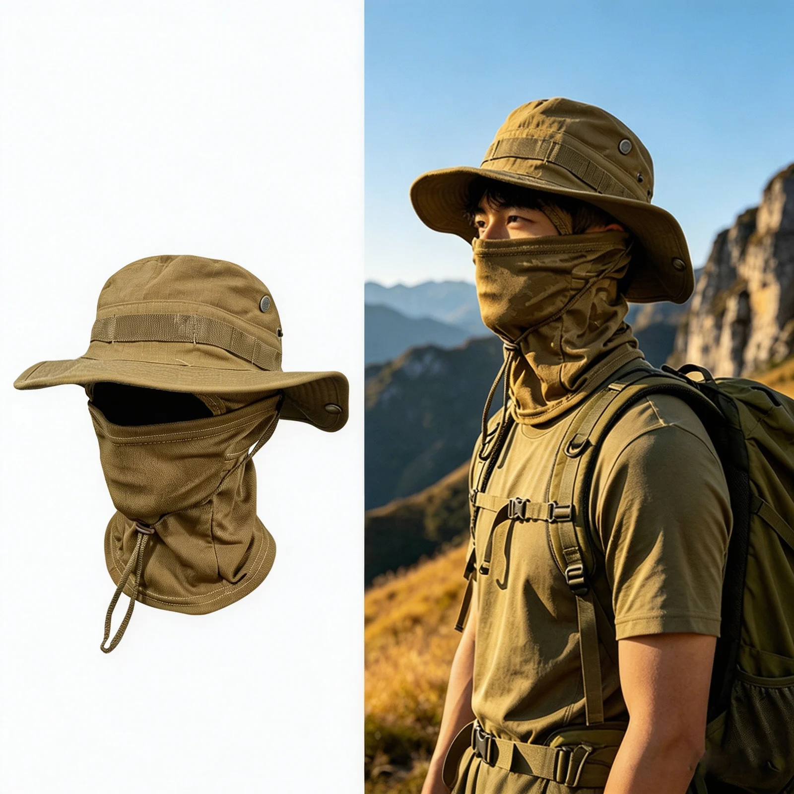 Camouflage Quick-drying Sun-protection Outdoor Wide-brimmed Sun Hat — image 8