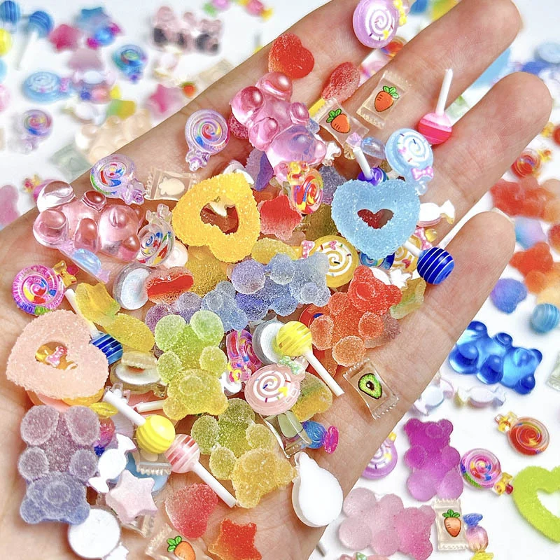 Candy Gummy Bear Lollipop Heart Pentagon Star Nail Art Decorations — image 5