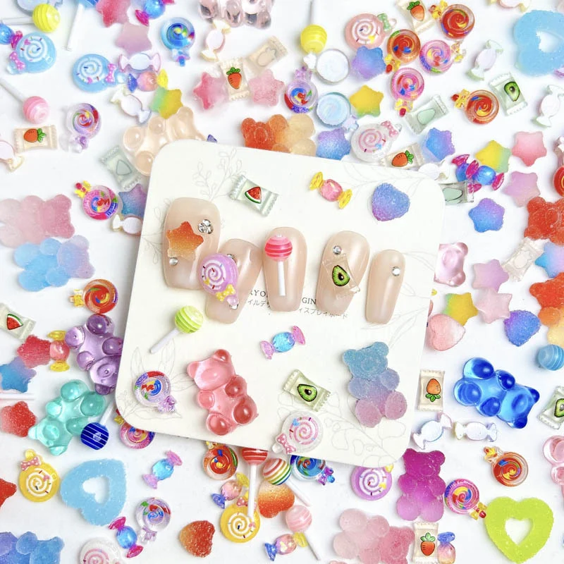 Candy Gummy Bear Lollipop Heart Pentagon Star Nail Art Decorations — image 2