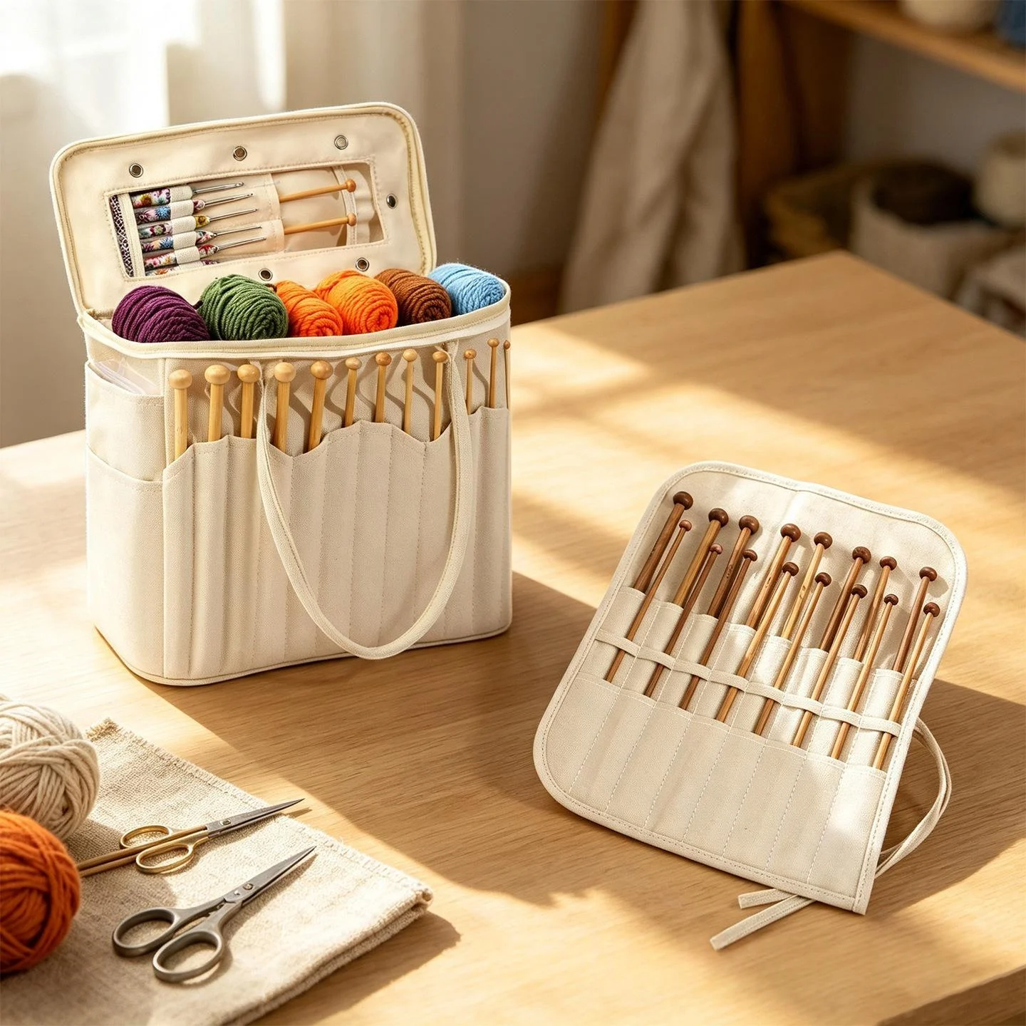 Canvas Yarn Knitting Tool Storage Bag — image 2