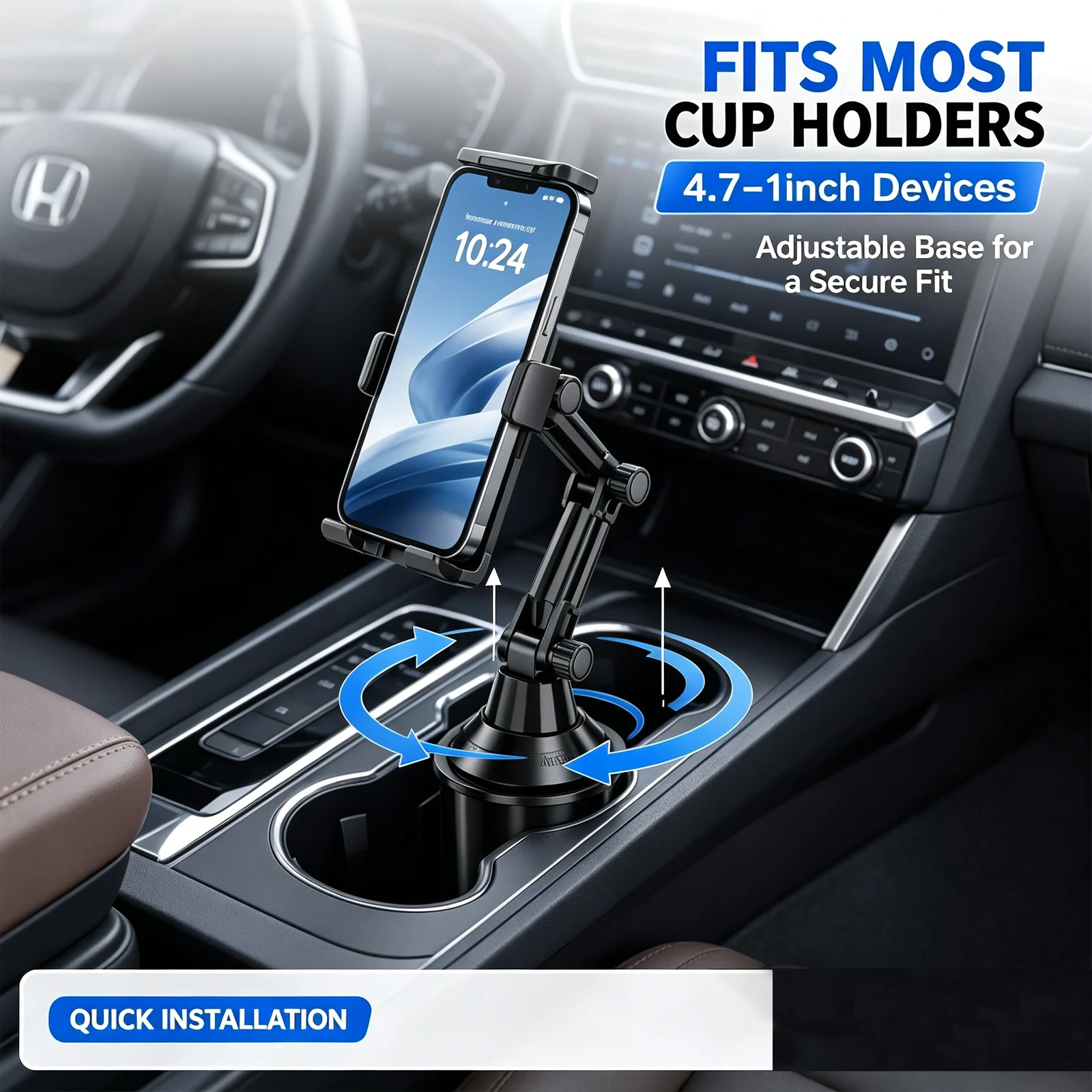 Car Cup Holder Phone Tablet Mount Long Arm 360 Rotation Adjustable Navigation Cell For… — image 6